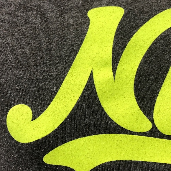 Nike Women's Charcoal Gray T-Shirt with Neon Green Logo - Picture 5 of 11